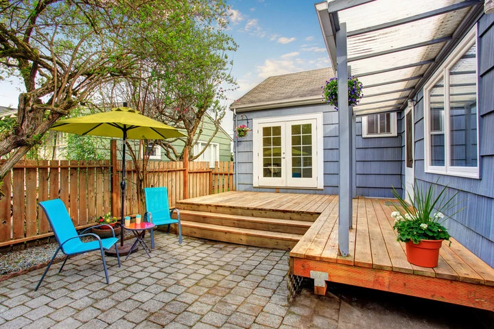 Composite deck installation in Marietta GA with durable low maintenance decking boards