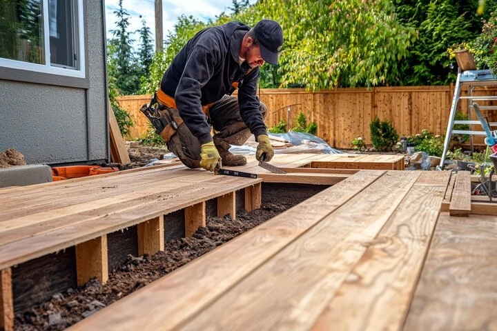 Custom residential deck in Marietta GA designed to match home style and outdoor space
