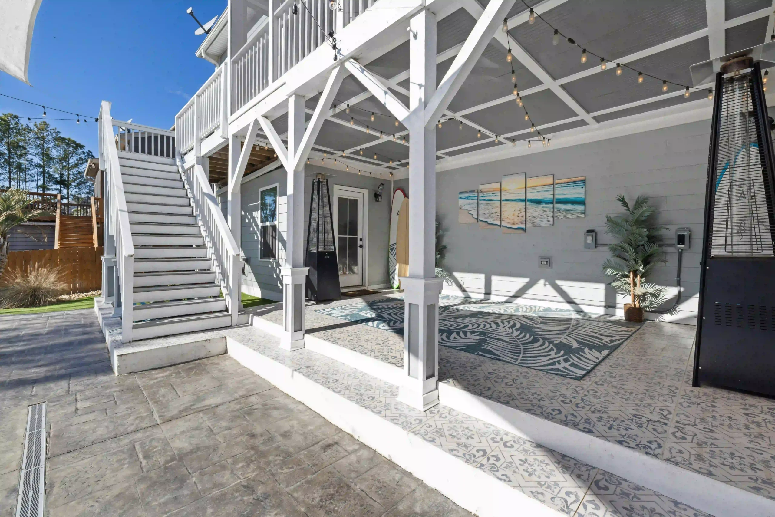 Low-maintenance composite deck installation offering resistance against fading and warping.